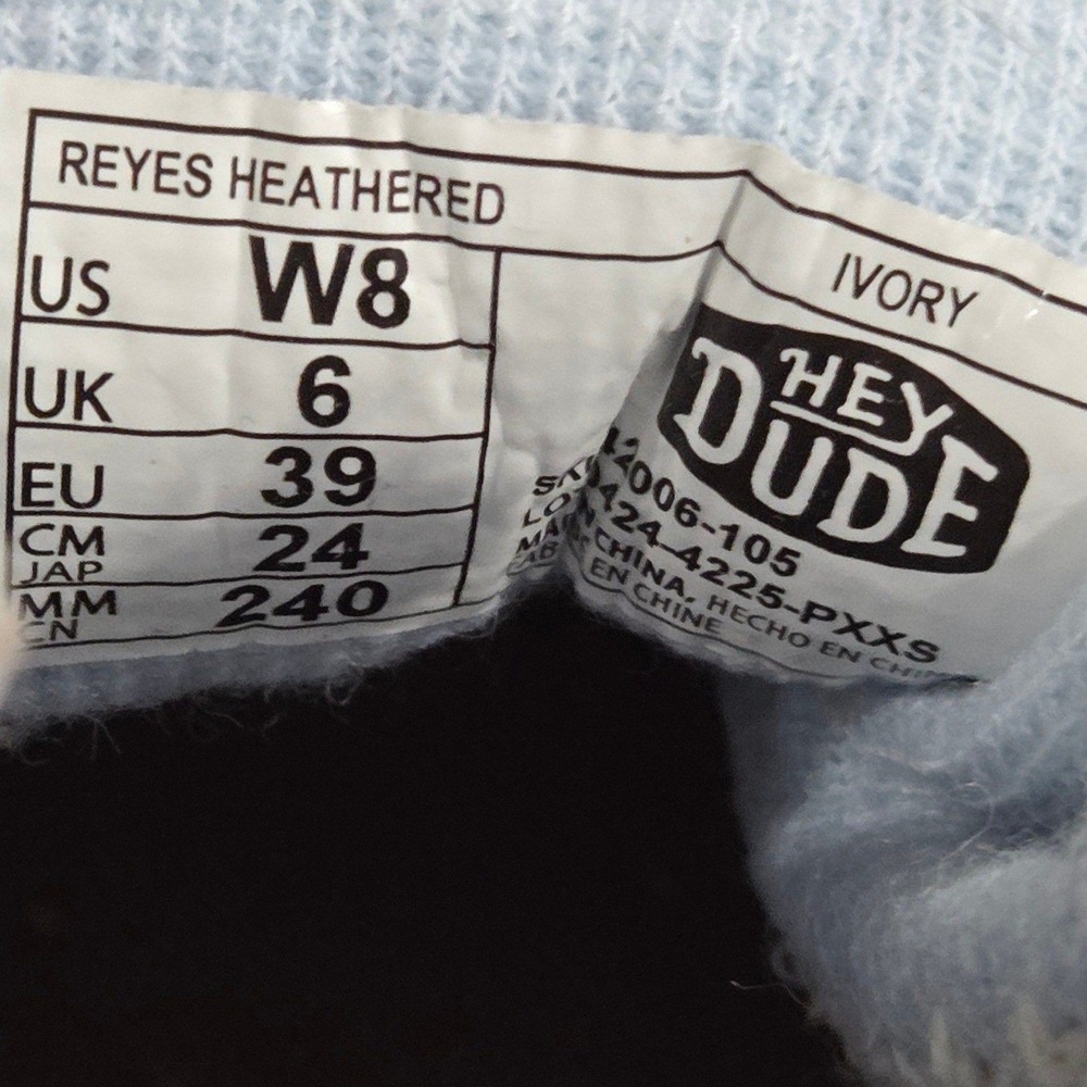 Hey Dude Reyes Heathered Ankle Boots Women 8 Ivory Herringbone Slip On Shoes NEW - Picture 8 of 10